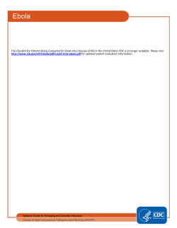 CDC Checklist for Patients Being Evaluated for Ebola Virus Disuse (EVD) in the United States