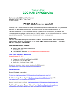 HAN 367: Ebola Response Update #3