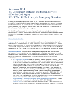 HIPAA Privacy in Emergency Situations