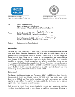 School Guidance on the Ebola Outbreak