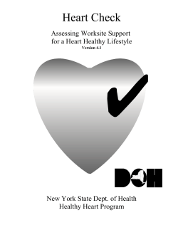 Heart Check - Assessing Worksite Support for a Heart Healthy Lifestyle