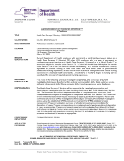 Health Care Surveyor 2 (Nursing) - (4 positions)