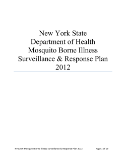 2012 Mosquito Borne Illness Surveillance Response Plan