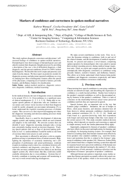 Markers of confidence and correctness in spoken medical narratives