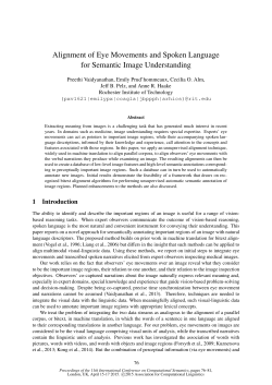Alignment of eye movements and spoken language for semantic image understanding