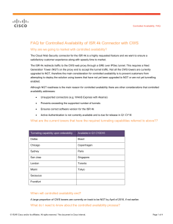 ISR 4k and CWS Controlled Availability Partner FAQ
