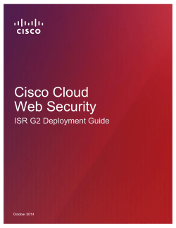 Cisco Cloud Web Security ISR G2 Deployment Guide