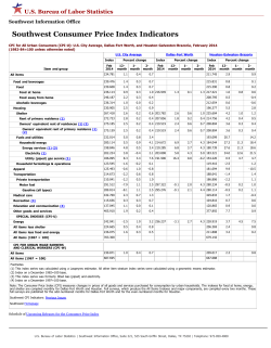 Southwest Consumer Price Index Indicators &ndash; February 2014