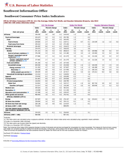 Southwest Consumer Price Index Indicators &ndash; July 2014