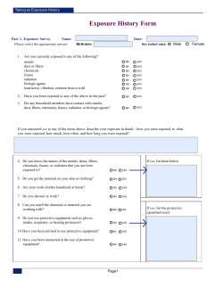 Exposure History Form
