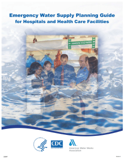 Emergency Water Supply Planning Guide for Hospitals and Health Care Facilities -Centers for Disease Control and Prevention (CDC)