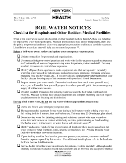 Checklist for Hospitals and Other Resident Medical Facilities