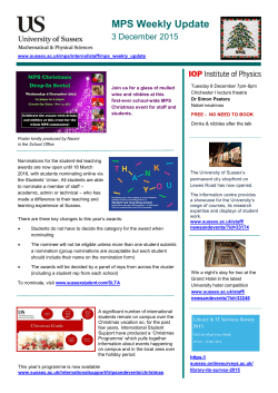 MPS weekly update 3 December 2015 [PDF 1.29MB]