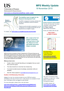 MPS weekly update 19 November 2015 [PDF 1.08MB]
