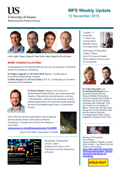 MPS weekly update 12 November 2015 [PDF 1.21MB]