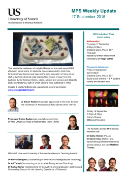 MPS weekly update 17 September 2015 [PDF 1.48MB]
