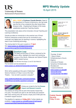 MPS weekly update 16 April 2015 [PDF 916.05KB]