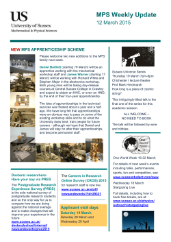 MPS weekly update 12 March 2015 [PDF 949.22KB]