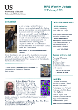 MPS weekly update 12 February 2015 [PDF 672.38KB]