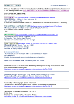 MPS weekly update 29 January 2015 [PDF 155.58KB]