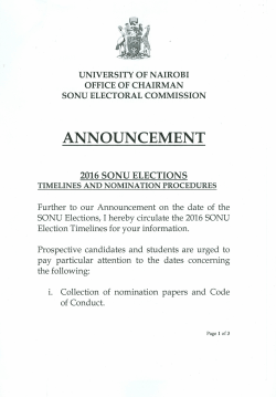 Timelines and Nomination Procedures