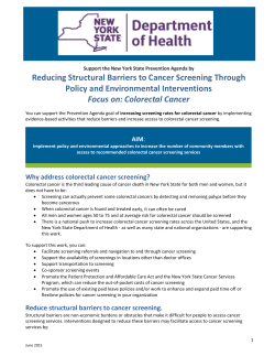 NYS Department of Health Prevention Agenda Fact Sheet