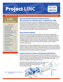 Project LINC (Long Islanders Now Connected) Men who have Sex with Men Newsletter, Volume 3