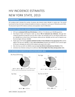 HIV Incidence Estmates for New York State 2013