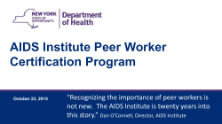 NYSDOH AIDS Institute Peer Worker Certification Program