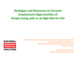 National Working Positive Coalition - Strategies Resources to Increase Employment Opportunities Presentation