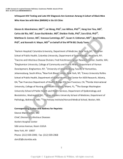 Infrequent HIV Testing and Late HIV Diagnosis Are Common Among A Cohort of Black Men Who Have Sex with Men (BMSM) in Six US Cities
