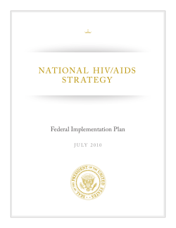 National HIV/AIDS Strategy - Federal Implementation
