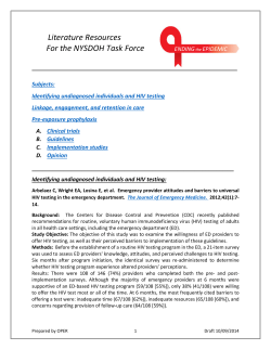 Ending the Epidemic Literature Resources