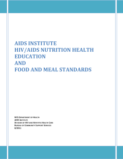 Nutrition Health Education and Food and Meal Standards