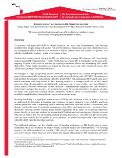 Evidence Into Action: Housing is HIV Prevention and Care