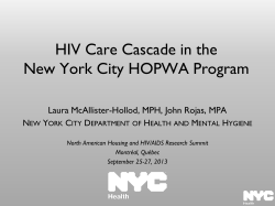 HIV Care Cascade in the New York City HOPWA Program