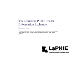 The Louisiana Public Health Information Exchange: An Overview