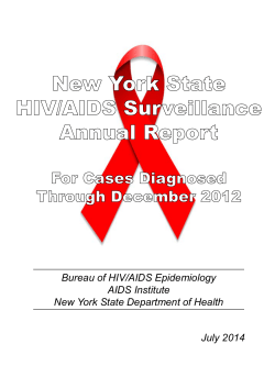 HIV/AIDS Surveillance Annual Report For Cases Diagnosed Through December 2012