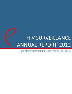 New York City Department of Health Mental Hygiene HIV Surveillance Annual Report, 2012