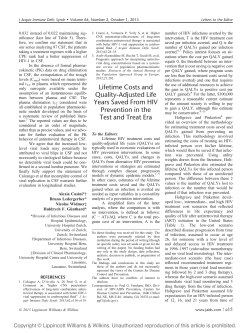 Lifetime Costs and Quality-Adjusted Life Years Saved from HIV Prevention in the Test and Treat Era