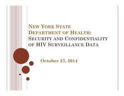 NYSDOH: Security and Confidentiality of HIV Surveillance Data