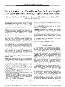 Optimizing the Use of Surveillance Data for Monitoring the Care Status of Persons Recently Diagnosed With HIV in NYC