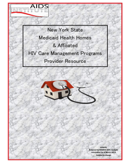 NYS Medicaid Health Homes Affiliated HIV Care Management Programs Provider Resource