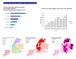 Primary Secondary Syphilis in New York City