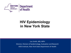 HIV Epidemiology in New York State - Lou Smith, MD, MPH