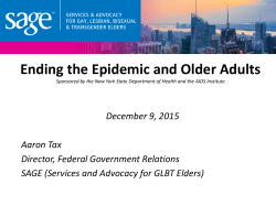 SAGE: Ending the Epidemic and Older Adults