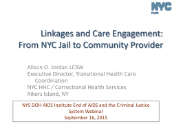 Linkages and Care Engagement from NYC Jail