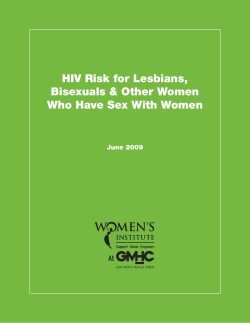 HIV Risk for Lesbians, Bisexuals Other Women Who Have Sex with Women