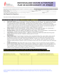 Individualized Seizure Action Plan