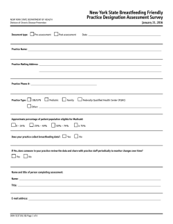 NYS Breastfeeding Friendly Practice Designation Assessment Survey (Fillable Survey)